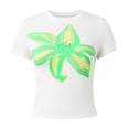 thumbnail image 4 of HOWPAY T Shirts for Women Floral Print Vintage Boho Tee Tops Summer Loose Fit Short Sleeve Crew Neck T-Shirt Oversized Cozy Y2K Clothes White L, 4 of 8