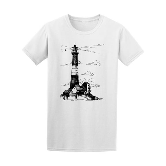 Smartprints Mens Graphic Tee - Retro Vintage Lighthouse - Regular Fit 100% Cotton