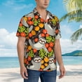thumbnail image 5 of Easygdp Sloth on the Branch Men's Hawaiian Shirts Print Lapel Short Sleeve for Beach, vacation, party, casual occasions - Small, 5 of 9