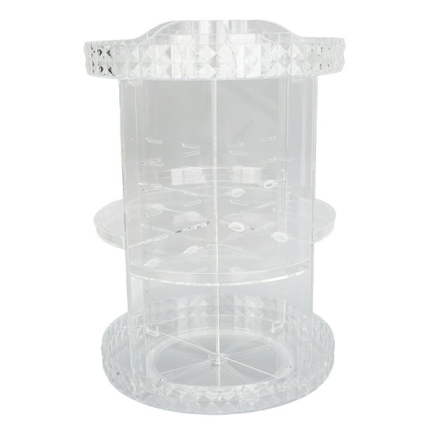 Organizador de Almacenamiento Cosmético de Diamantes, Engrosar El Almacenamiente Transparente del Patrón de Diamantes Caja de Almacenamiento Cosmético Giratorio Gran Capacido
