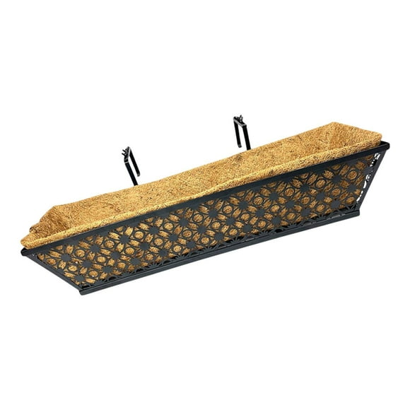 DYNWAVECA Balcony Flower Pot Stand Balcony Plant Holder Window Box Railing Planter Holder Patio Railing Planter Shelf for Outdoor Patio