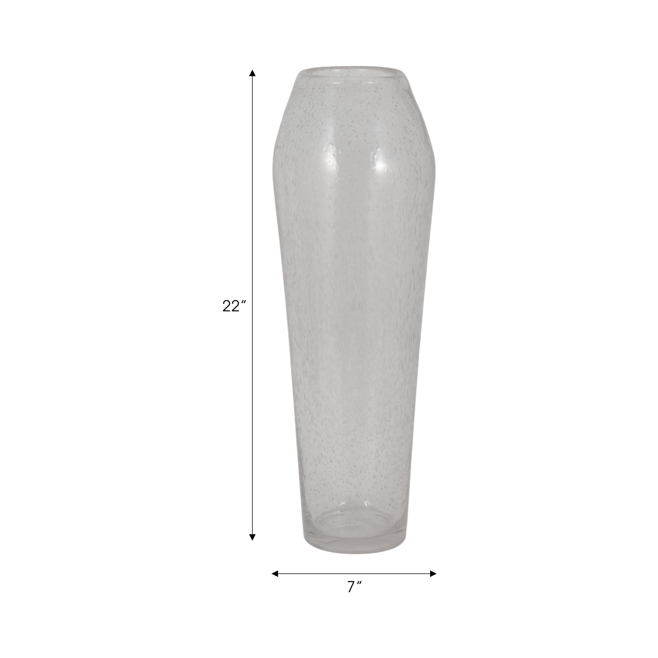 Floor Glass Vase for Home Decor - Decorative Flower Vase for