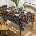 thumbnail image 2 of Halloween Tablecloth 52×70 Inch Rectangular, Dia de Muertos Mexico Day of The Dead Sugar Skulls Flower Washable Table Cover for Party Picnic Dinner Decor, 2 of 6