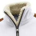 thumbnail image 7 of ZQGJB Fashion Womens Sweatshirts Lightweight Casual Fall Winter Thick Warm Long Sleeve Half Zip up Sherpa Fleece Stand Collar Pullover Tops Trendy Cozy Outwear Jackets White S, 7 of 7