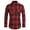 #410-Red, variant on Donemore Men's Plaid Shirt Button Down Collar Two Pockets Casual Long Sleeve Top Comfortable Breathable Fit