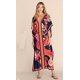 thumbnail image 1 of Long Kaftan Bohemian Impreso Bikini Cover-ups Sexy V-cuello Media manga Maxi Vestido Túnica Mujeres Ropa de playa Traje de baño Cubierta, 1 of 2