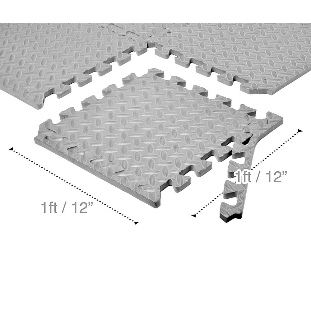 Multipurpose Exercise Floor Mat with EVA Foam, Interlocking Tiles, AntiFatigue, for Home or Gym
