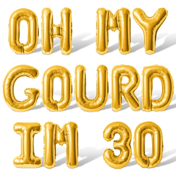 Letter Balloons - OH MY GOURD IM 30 16" Inch Alphabet Letters Foil Mylar Balloon 30th Birthday Party Banner (Gold)