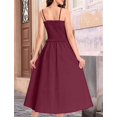 thumbnail image 4 of Women'S Summer Maxi Dress Sleeveless Sundress Strap Smocked Beach Dresses Wine Red XXL, 4 of 6