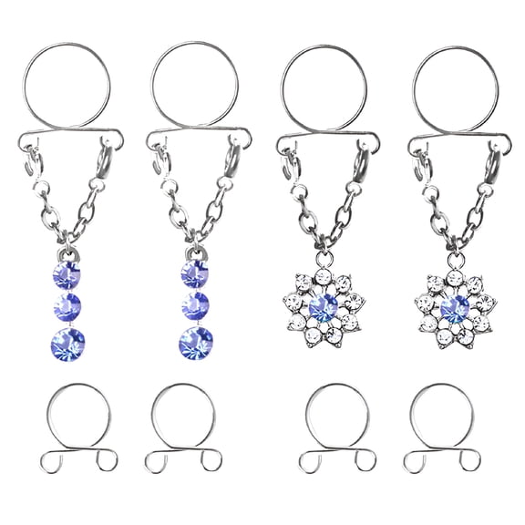 DESIGNICE Fashion Water Drop Non Pierced Nipple Ring Set Nipple Ring Body Jewelry
