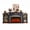 Blue & Brown, variant on BOSHIRO 100" Electric Fireplace with Mantel and Cabinets, Fireplace TV Stand with 42" Insert Heater, LED Light Power Outlet for Living Room, Black