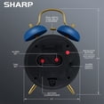 thumbnail image 3 of Reloj despertador Sharp Twin Bell Loud, color azul marino mate, funciona con pilas, 3 of 6