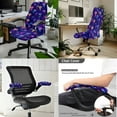 thumbnail image 2 of SCRAWLGOD Soft Computer Chair Cover with Armrest Covers 3 Pieces Crease Resistant Boss Chair Protector Stretchable High Back Chair Slipcover, Glowing Jellyfish Stars Violet, S, 2 of 7