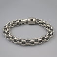 thumbnail image 6 of K-KED Pure Silver S925 Sterling Silver Chain 12mm Width Men's Link Bracelet 8.66inchL, 6 of 6