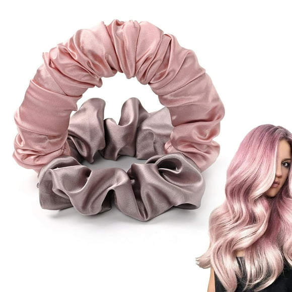 Heatless Curlers Headband, Heatless Wave Curlers Overnight Curls Hair Bun Maker Flower Curl, DIY Hair Styling Tools(Green) (Deep pink)
