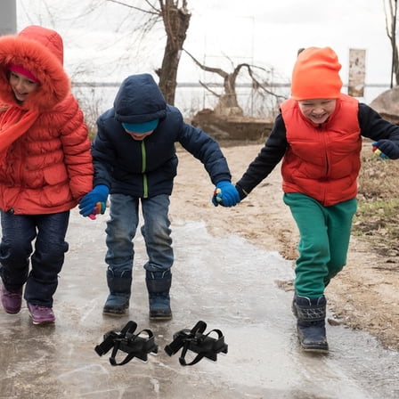 WHAMVOX Adjustable Ice Skates for Kids with Fixing Straps Stable Design Black Color Beginner Toddlers