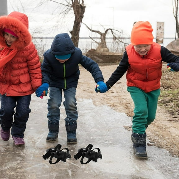 WHAMVOX Adjustable Ice Skates for Kids with Fixing Straps Stable Design Black Color Beginner Toddlers