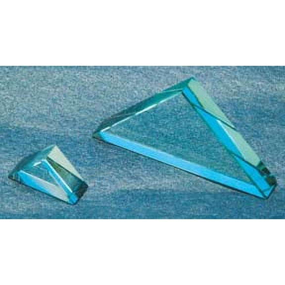 Right Angle Refraction Prism, Acrylic, 0.4" long, 3.25" wide, 3.25" tall - Useful for Experiments in Optics, Light Refraction & Wavelengths - Eisco Labs