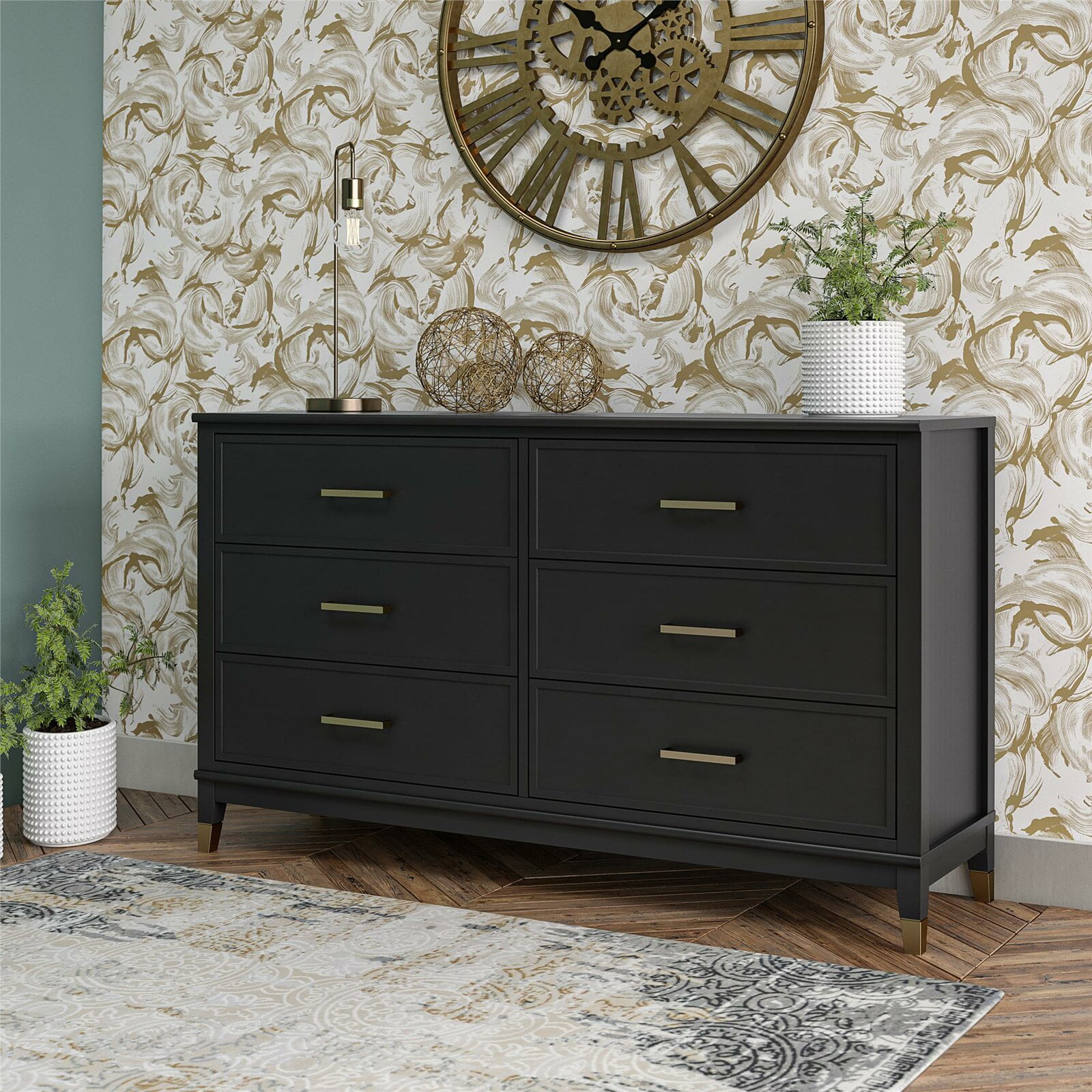 Westerleigh 6 Drawer Double Dresser, Main Drawers Weight Capacity 50