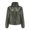Army Green, variant on Womens Warm Long Sleeve Jacket Slim Winter Parkas Faux Leather Hoodless for Holiday