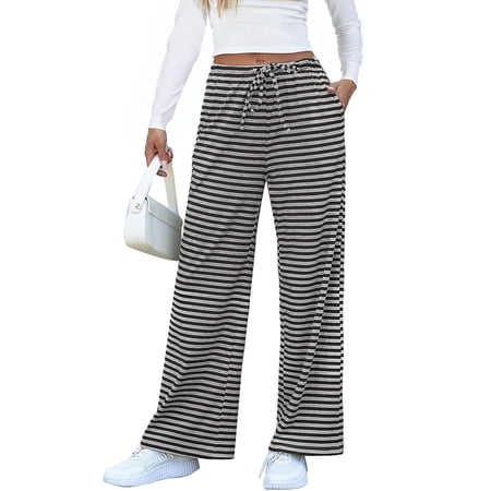 Zuesphe Lounge Pants Women with Pockets Summer Capri Pants for Women 2025 Wide Leg Pants Women Cropped Cargo Pants Women Stretchy Work