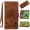 Brown, variant on For Samsung Galaxy A24 4G PU Leather Wallet Magnetic Flip Cover with 3 Card Slots [RFID Blocking], Butterfly Dandelion Cat Design Handbag Style Full Body Protection Case with Lanyard,Black