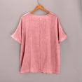 thumbnail image 5 of Summer Blouses for Women Trendy Tank Top Summer Short Sleeve Solid Color Blouses for Women Dressy Casual Loose Linen Top Comfort Cotton Linen Tops for Women Breathable Beach Top Watermelon Red XXXL, 5 of 7