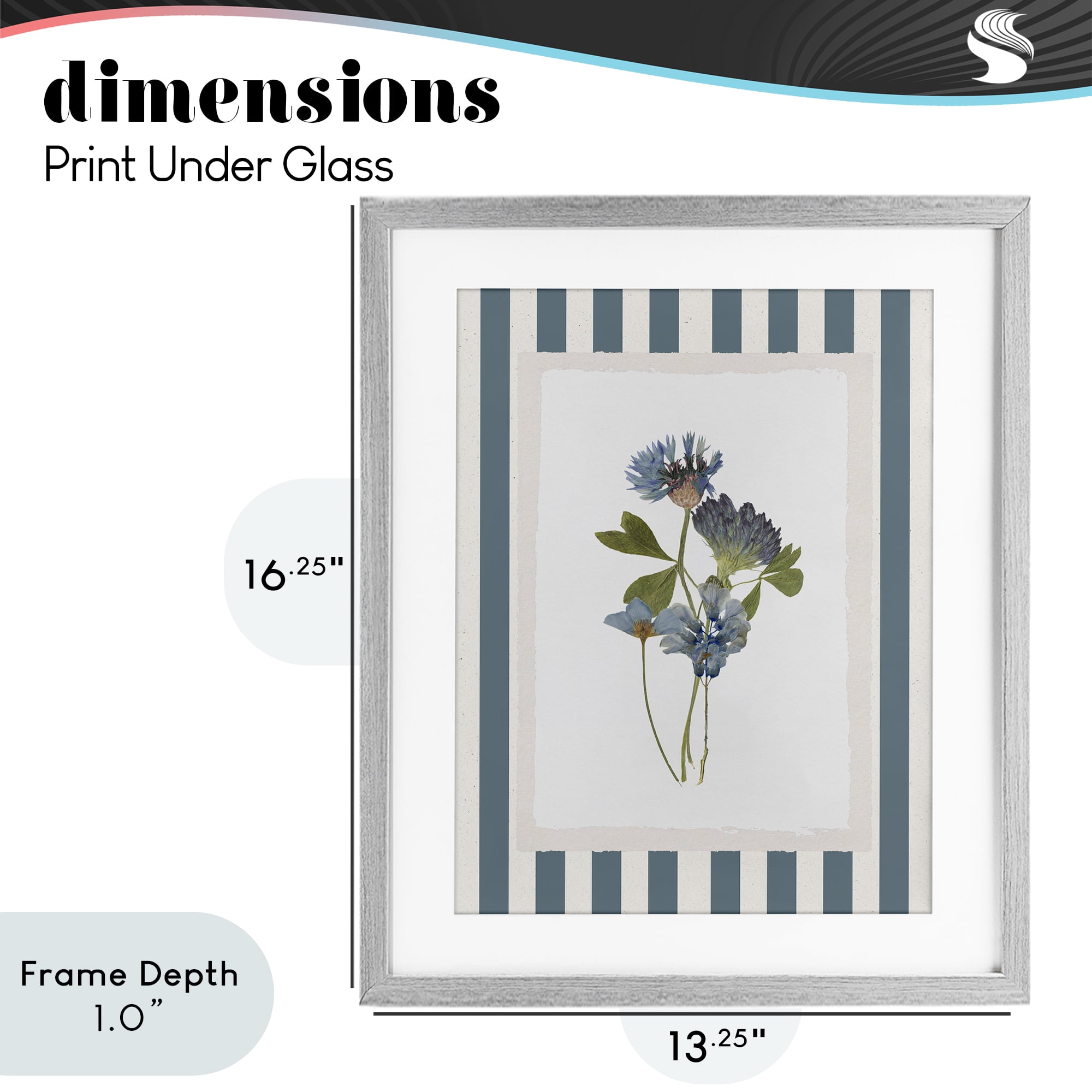 Stupell Industries Summer Memories Flowers Gray Framed Print Under Glass, design by Val Rhodes