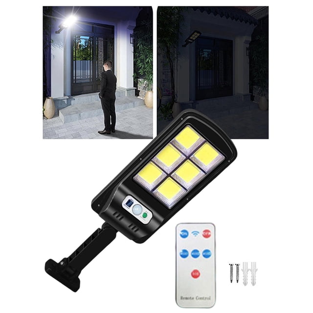 Luces de calle sores a prueba de de sensor de movimiento montada en pared con control remoto Modo de 3 luces para Jardín , 120LED Macarena Luces de calle al aire libre