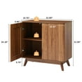 thumbnail image 5 of PHOYAL Fluted Sideboard and Buffets, Walnut Buffet Cabinet with 2 Doors and Adjustable Shelves, Accent Cabinet for Living Room Kitchen Entryway, 5 of 10