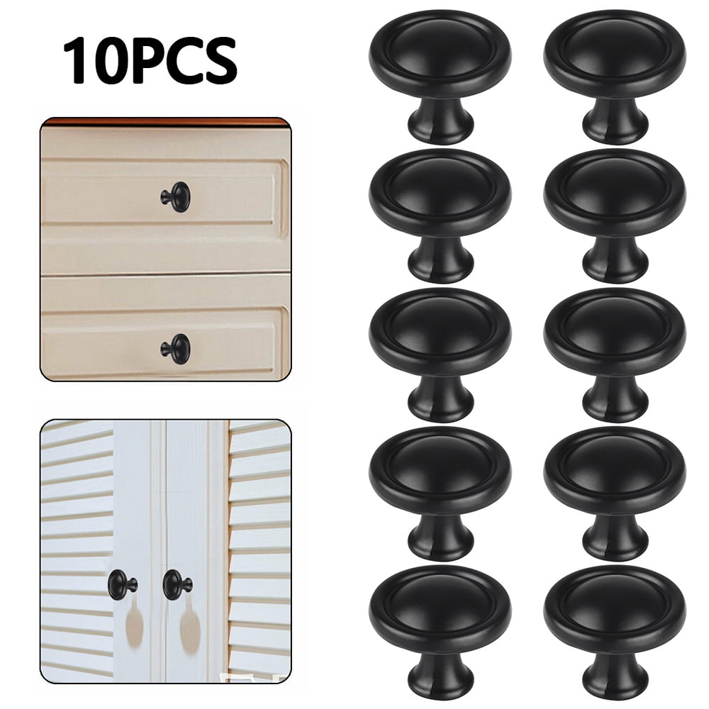 10X S/M/L Solid Wood Round Drawer Knob Cabinet Wardrobe Door Pull Handle Mushrom
