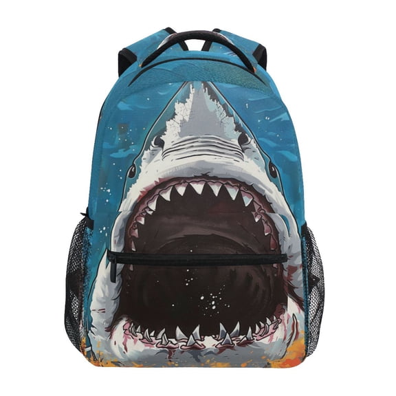 ALAZA Shark Big Mouth Pattern School Backpack Elementary Stylish Bookbag Laptop Bags Travel Daypack