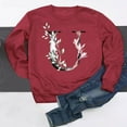 thumbnail image 4 of Pompotops Hiver Femmes Décontracté Manches Longues Hauts Dames Imprimé Chandail en Molleton Blouse Tee Chandail Liquidation, 4 of 4