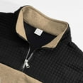 thumbnail image 4 of Chiccall Men's Mock Neck Sweatshirts Casual Colorblock Quarter Zip Quilted Sweatshirt Pullover, 4 of 6