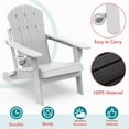thumbnail image 4 of Hidpriva Outdoor Folding Adirondack Chair with Cup Holder, HDPE Weather Resistant Fire Pit Chair, White(Set of 2), 4 of 7