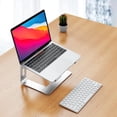 thumbnail image 2 of LS Aluminum Laptop Stand Ergonomic Detachable Computer Stand Riser Holder Notebook Stand Compatible with Air Pro Dell HP Lenovo More .Laptops (Silver), 2 of 9