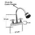 thumbnail image 4 of Mezcladora Lavabo Cuello Acero Inoxidable Cuerpo Latón Plateado Cromado, 4 of 5