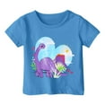 thumbnail image 1 of FhsagQ Mode Décontractée Imprimée pour Garçon et Fille, Col Rond, Manches Courtes, T-Shirt Ample, Taille 6/7, Bleu Ciel 1-2 Ans, 1 of 3