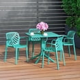 thumbnail image 3 of WestinTrends Playa 5-Piece Outdoor Square Patio Dining Table Set with Stackable Patio Dining Chairs, Turquoise, 3 of 15