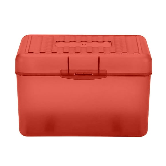 ZTTD 3x5 Index Card Organizer, Plastic Index Card Box for Flash, Note, and Recipe Cards, Flashcards Study Cards File Box, 250 Card Capacity, Red