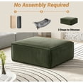 thumbnail image 4 of Large Oversized Corduroy Ottoman Footrest for Sofa Large Rectangle Floor Bench Extra Seating Coffee Table for Living Room, No Assembly (Sage Green), 4 of 9