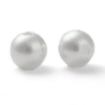 100pcs Plastic Imitation Pearl Ball Beads Round White 8mm Hole: 2mm White