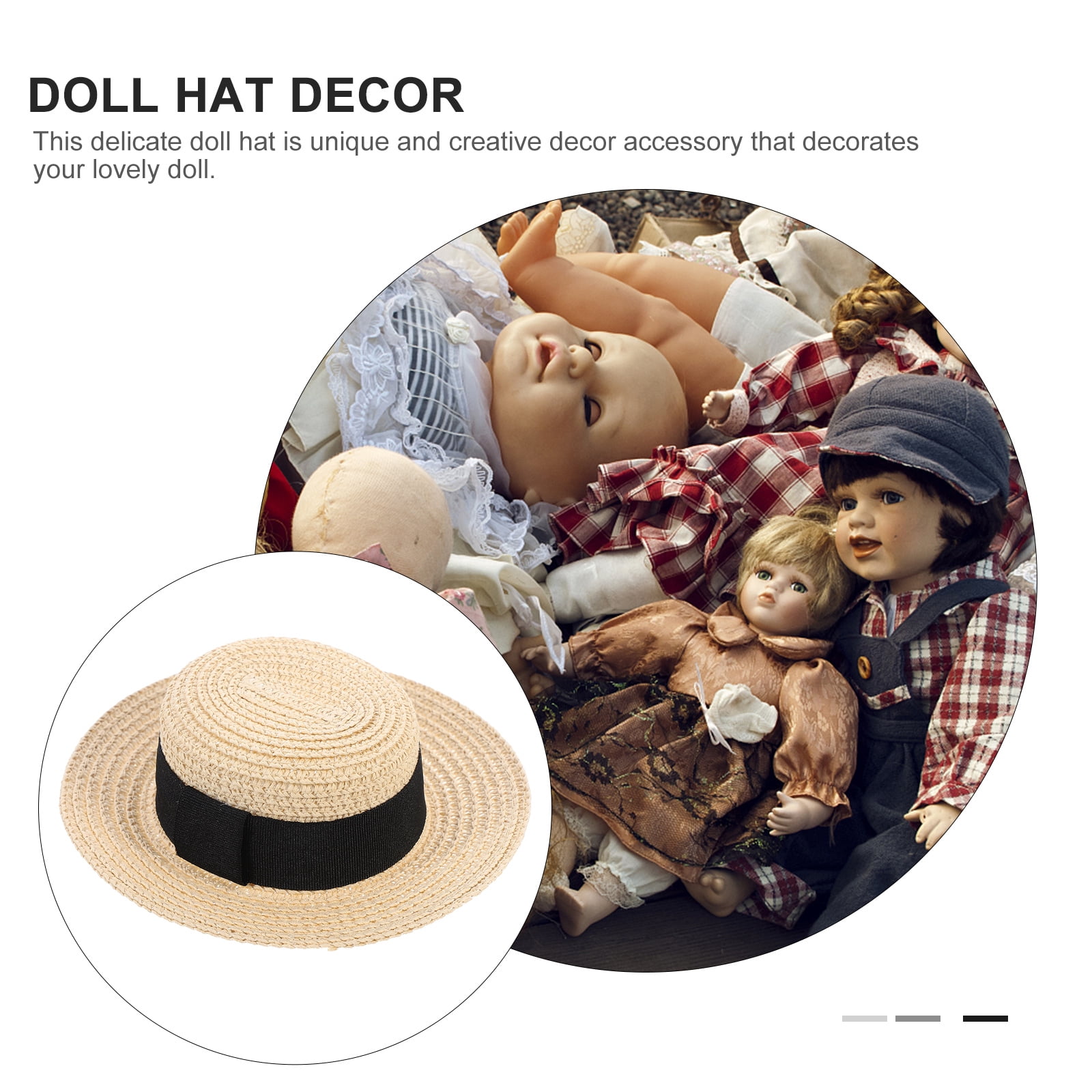 Handmade Doll Ornament 2pcs Exquisite Doll Hat Decor