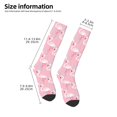 thumbnail image 2 of JUNZAN Fun Novelty Knee Warmer High Socks Pink Flamingo Design, 2 of 7