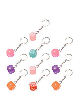 YEHJDSMD Dice Key Chain Metal Personality Dice Model Alloy Keychain 3D  Silver Dice Charm Pendant Keychain Gift Stainless Steel Good Luck Car Key  Ring