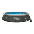 thumbnail image 2 of Summer Waves 15ft x 36in Quick Set Ring Above Ground Pool, Dark Gray Herringbone, 2 of 5