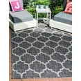 thumbnail image 2 of Unique Loom Trellis Collection Casual Moroccan Lattice Transitional Indoor and Outdoor Flatweave Area Rug, 5 x 8 ft, Black/Beige, 2 of 2