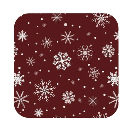 

Ocsxa Romantic white snowflakes Coasters for Drinks Leather Coasters Set of 4 for Coffee Table for Housewarming Kitchen Bar Decor
