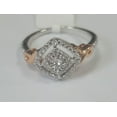 thumbnail image 3 of MyDiamondBox 1/3cttw White Diamond Ring Crafted in Rhodium Plated & Rose Gold Plated Sterling Silver, Real Diamond Ring for Women, US9, 3 of 3