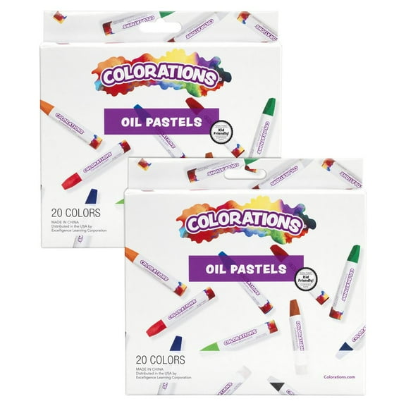 Colorations Oil Pastels, 20 Colors - Set of 40